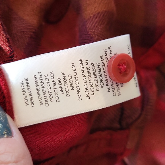 *3 for $15* Fall Red and Brown Plaid Button Up - Picture 6 of 6